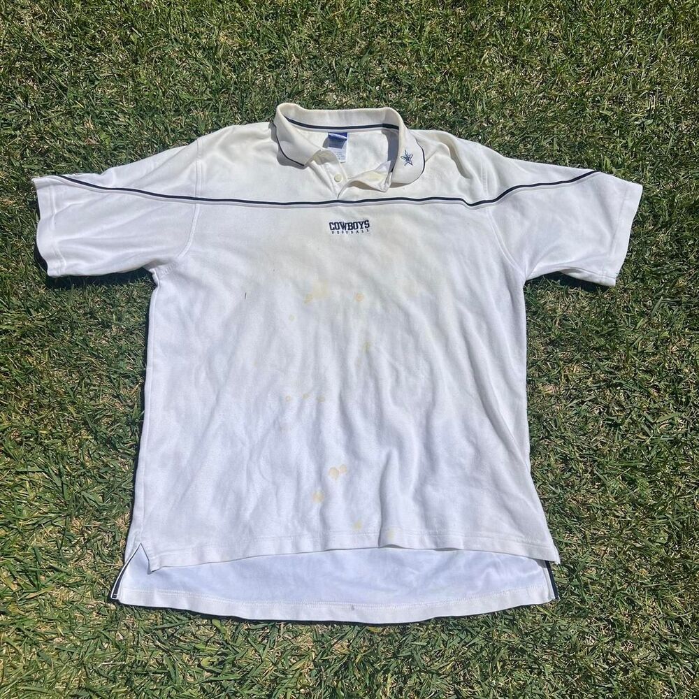 2000s Reebok Dallas Cowboys Polo distressed mens size L Large